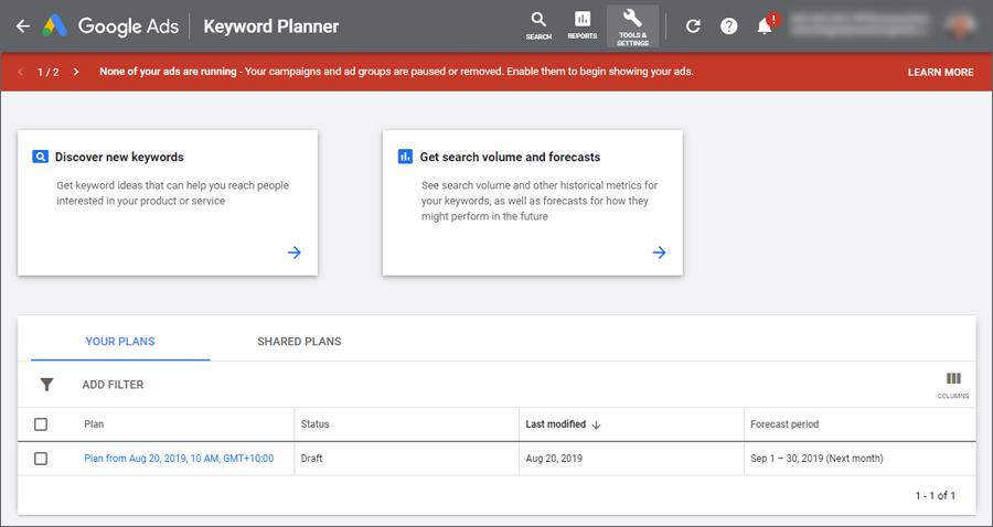 Google Keyword Planner