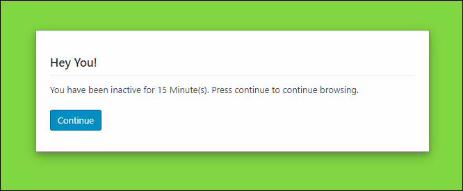 Default WordPress Session Expired notice.