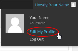 Howdy User > Edit My Profile