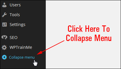 Main Dashboard Menu - Collapse Menu