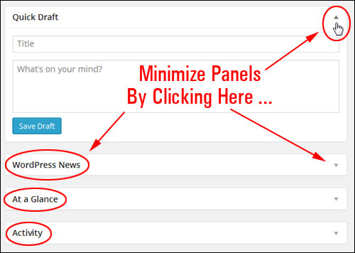 Minimizing information panels.