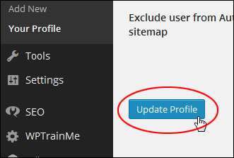 Update Profile button.