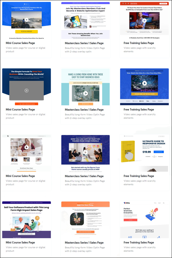 OptimizePress sales page templates.