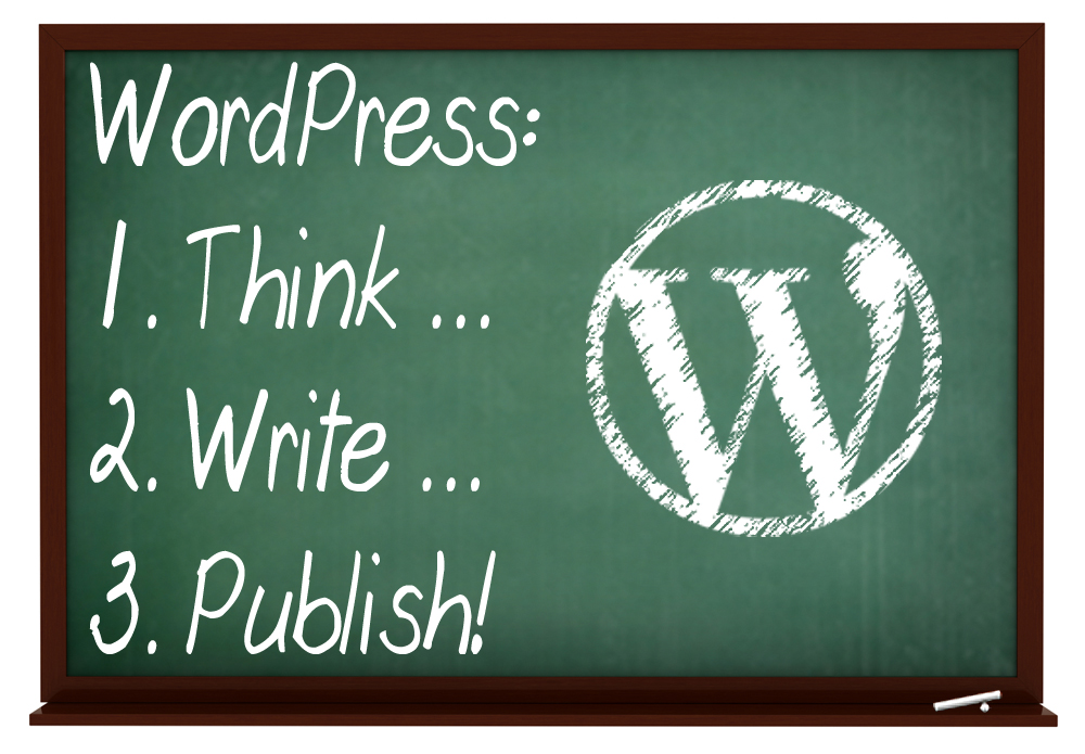 Blackboard illustration with WordPress logo