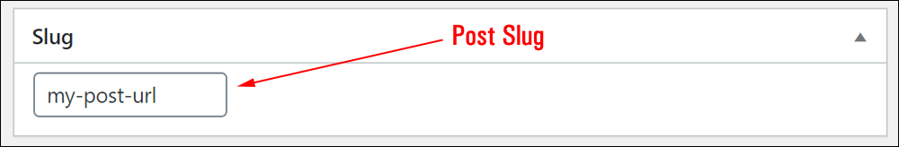 WordPress Post Slug field.