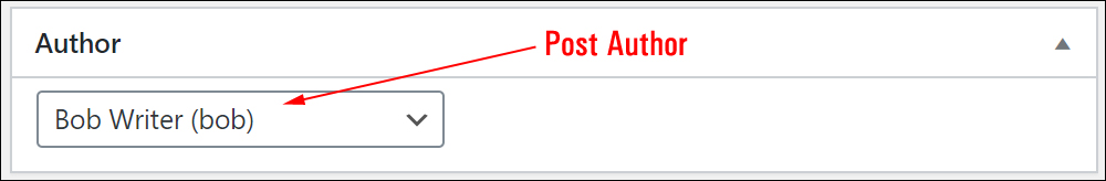 WordPress Post Author field.