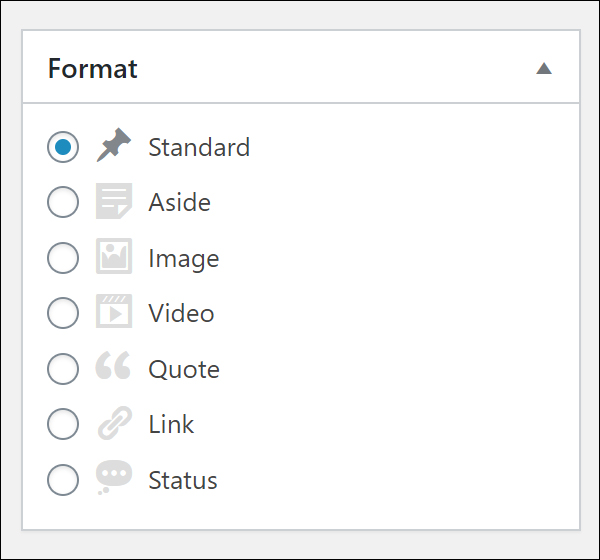 Post Formats section.