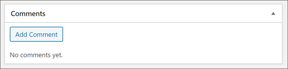 WordPress Comments feature section.