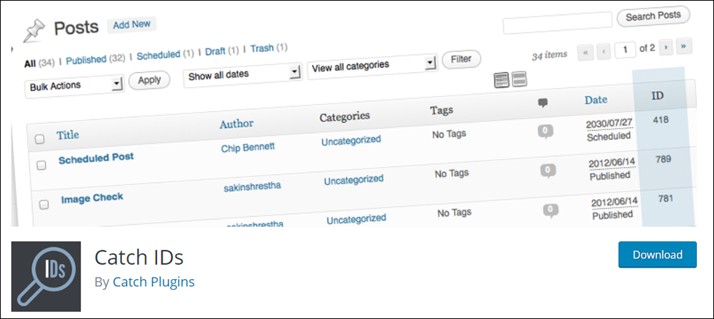 Catch IDs - WordPress Plugin